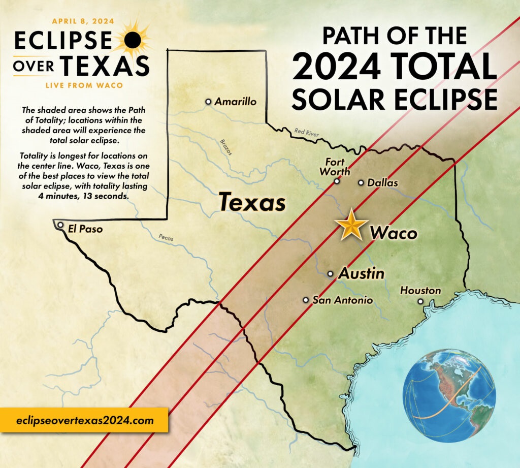 Solar Eclipse 2024 Path Map Texas Opal Tracee