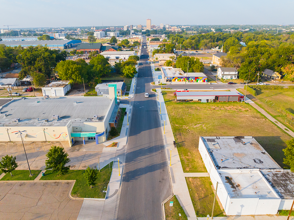Aerial view of Elm Avenue