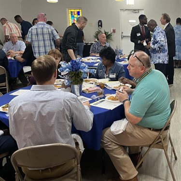 Guests enjoying lunch and visiting