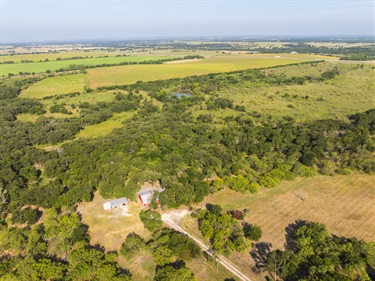 Aerial view of the Axtell property