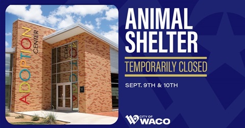 Animal Shelter building with brick and glass windows and doors