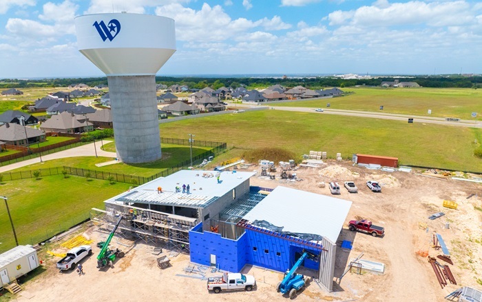 Aerial view of Fire Station #15 construction